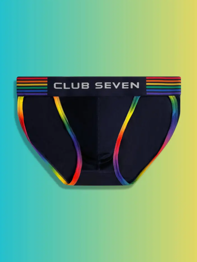 Club Seven: Rainbow Pride Navy Tanga Brief