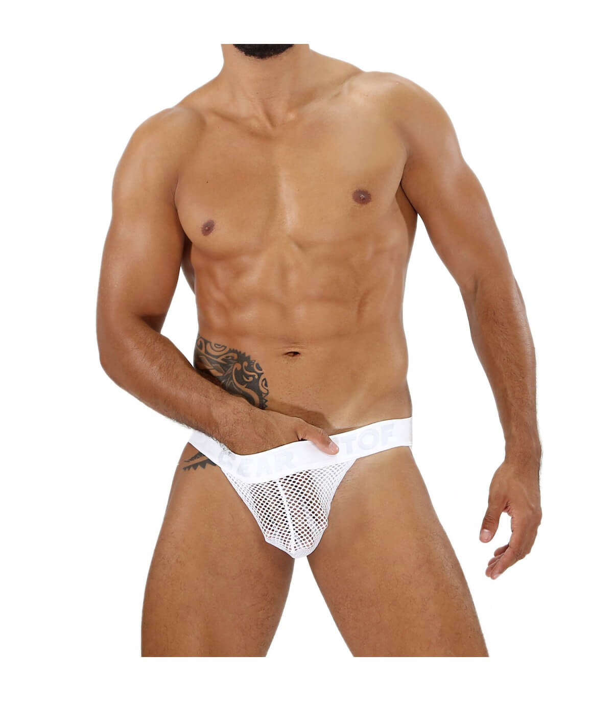 TOF Paris: Bulge Mesh Jockstrap White