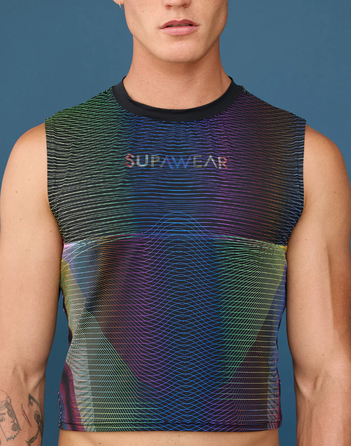 SUPAWEAR: Printed Pride Crop Tank - Rainbow