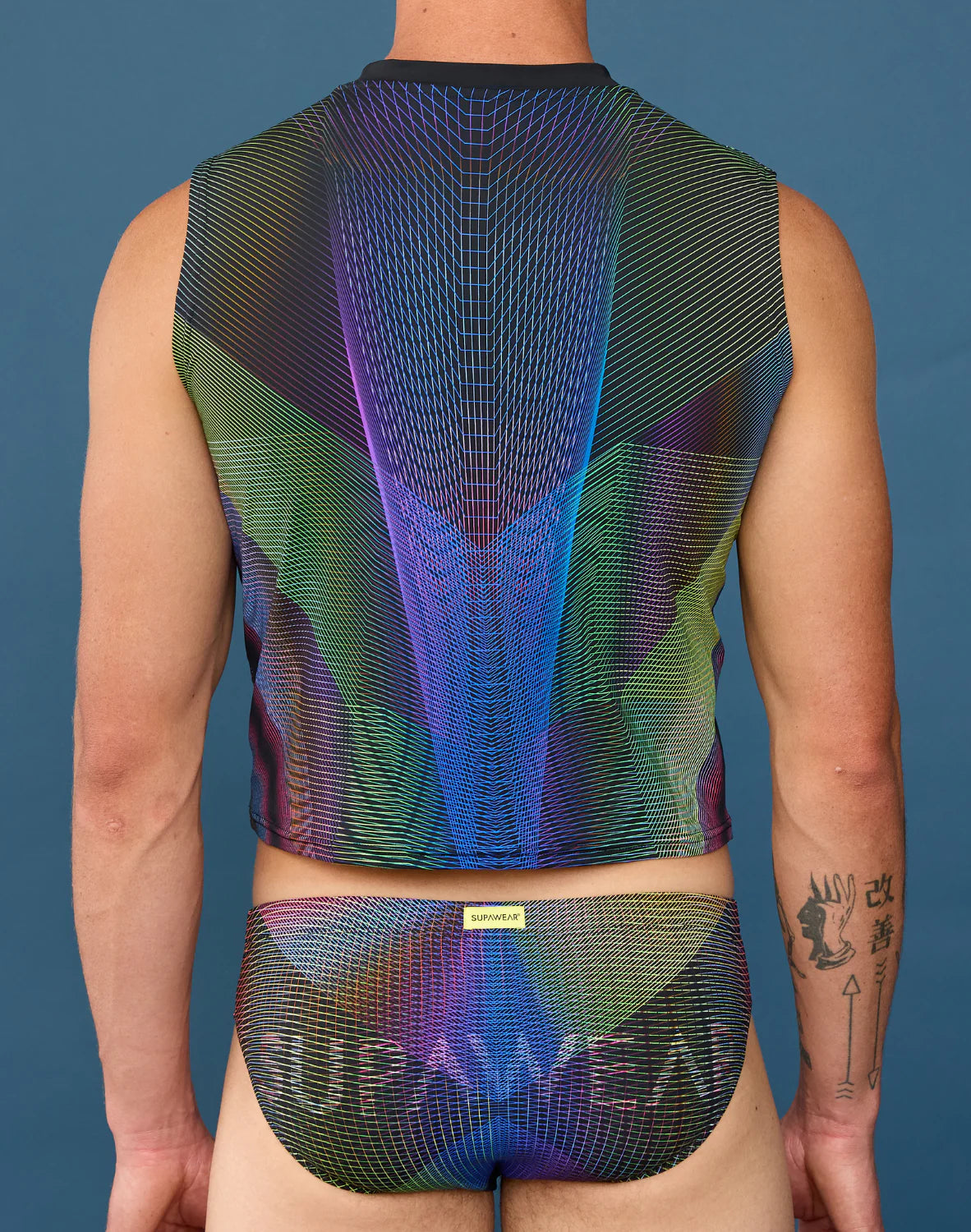 SUPAWEAR: Printed Pride Crop Tank - Rainbow