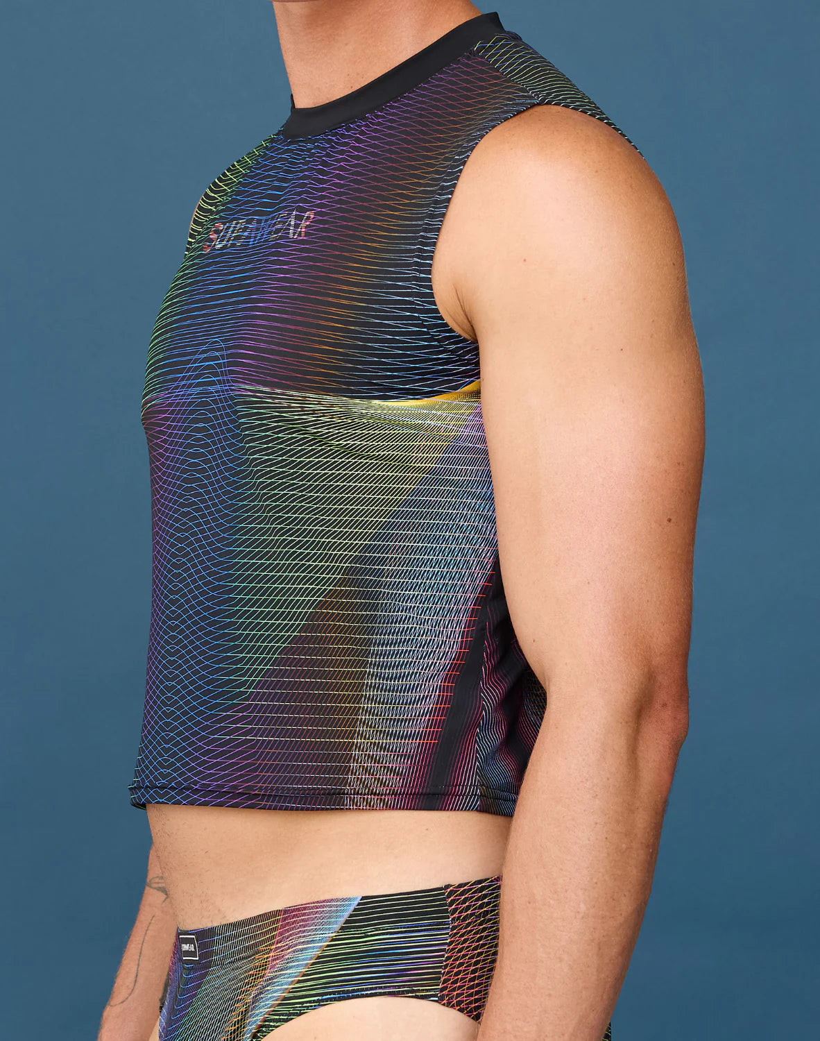 SUPAWEAR: Printed Pride Crop Tank - Rainbow