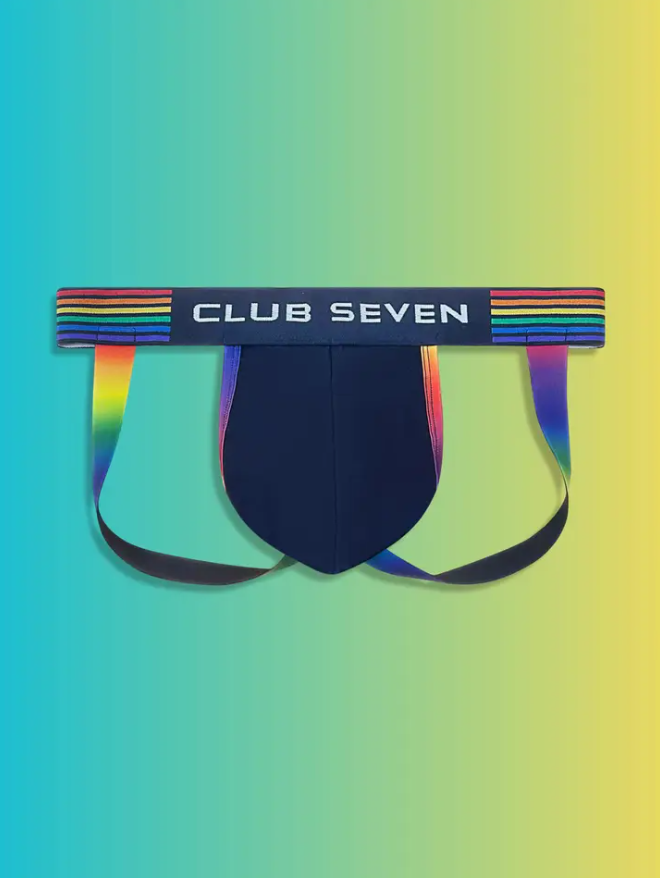 Club Seven: Rainbow Pride Navy Jockstrap