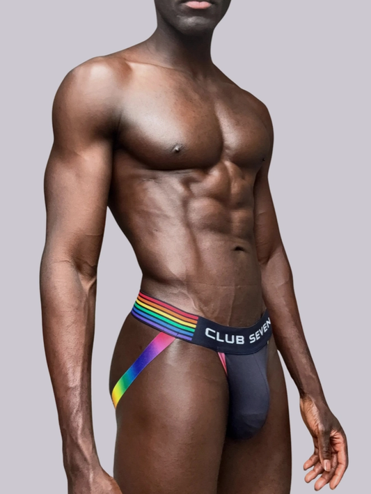 Club Seven: Rainbow Pride Navy Jockstrap