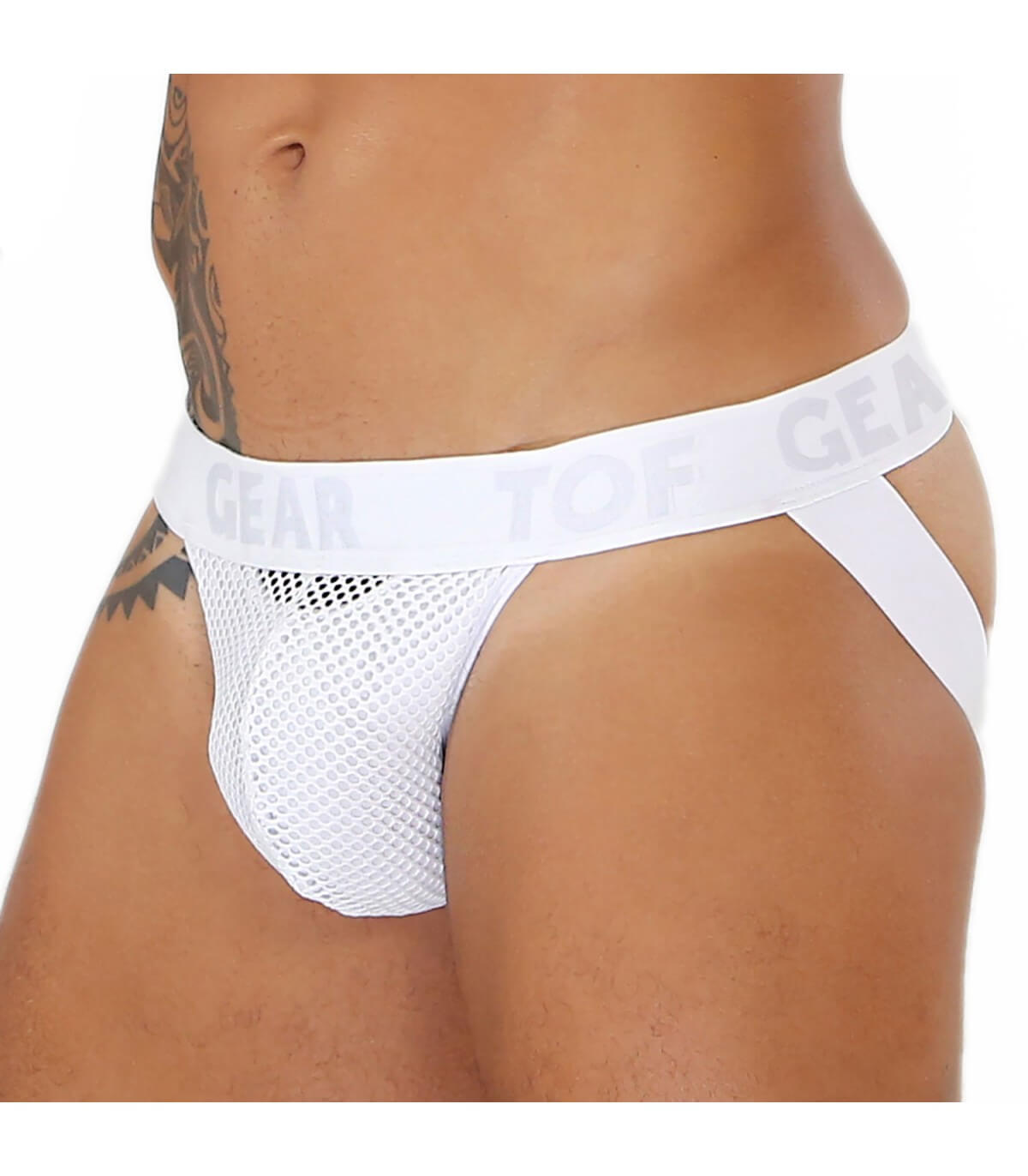 TOF Paris: Bulge Mesh Jockstrap White