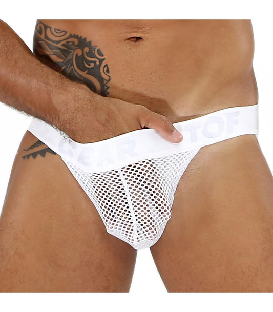 TOF Paris: Bulge Mesh Jockstrap White
