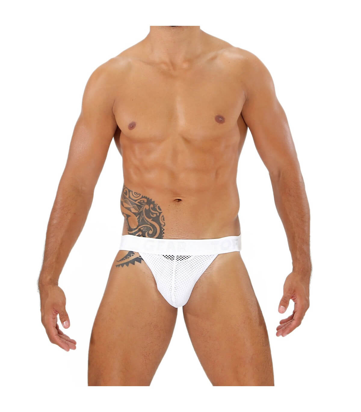 TOF Paris: Bulge Mesh Jockstrap White