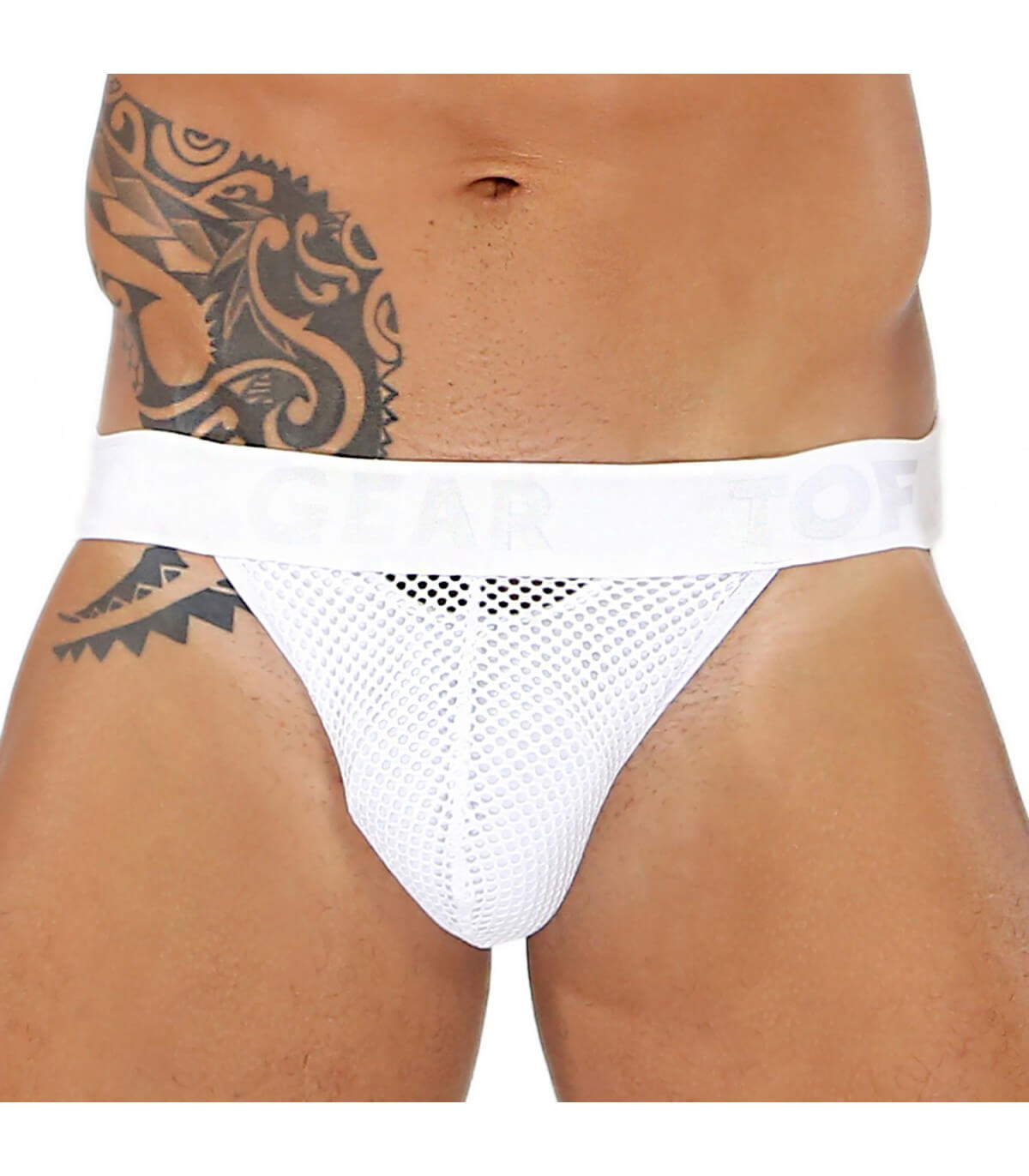 TOF Paris: Bulge Mesh Jockstrap White